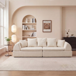 English Elm Cloud Modular Sectional with Ottoman Sink-in Cushions for Relaxed Living Spaces W3728S00006