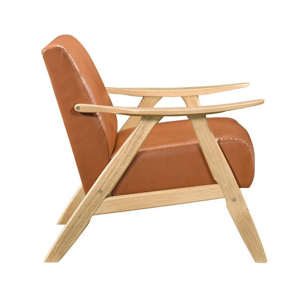 English Elm Indy Club Armchair Faux Leather Rubberwood Frame Mid-century Study Lounge Seating B056P417043