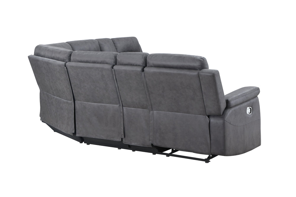English Elm ECO Greige Sectional Sofa — Plush 100% Polyester Fabric, Sleek Modern Design, Comfortable Seating Lounge B201S00075