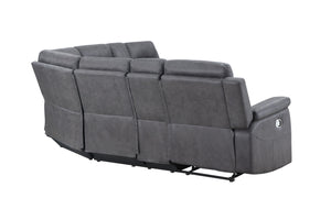 English Elm ECO Greige Sectional Sofa — Plush 100% Polyester Fabric, Sleek Modern Design, Comfortable Seating Lounge B201S00075
