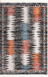 Unique Loom Aramis Landon Machine Made Tribal Rug Multi, Black/Ivory/Light Blue/Terracotta/Orange 6' 1" x 9' 0"