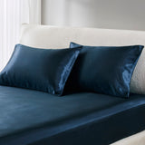 Madison Park Essentials Satin Casual Luxury 2 PC Pillowcases MPE21-1142 Midnight Blue