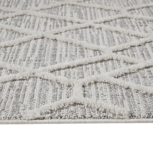 JLA Home Madison Park - Terni Pebble Geo Area Rug — Plush Medium Pile Gray & Cream Machine-Woven with Non-Slip Backing MP35-7185