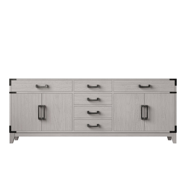 English Elm White Oak Double Bath Vanity - 80" W Fully Assembled With Ample Storage, Soft-Close Drawers & Doors B2731P259943-GIGA