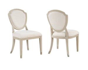 English Elm Contemporary Chenille Upholstered Wooden Side Chairs Set of 2 — Modern Dining Room Comfort & Style Light Oak 43.75 L x 24.25 W x 17.75 H B011P318937