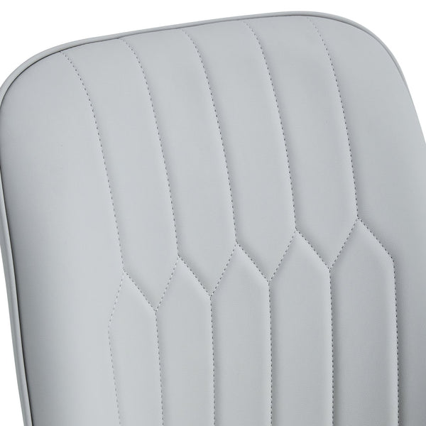 English Elm Modern Dining Chair Set of 4 with Curved PU Backrest and Padded Seat, Black Metal Legs, Easy Assembly Light Gray 33.86 L x 28.35 W x 18.5 H W1512P391672