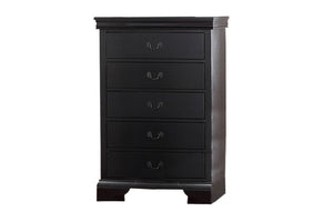English Elm Elegant Black Chest of Drawers 5-Drawer Tall Storage 32x15x47" Plywood Bedroom Organizer, Sleek B011P238911
