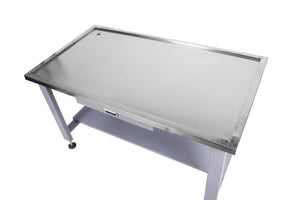 English Elm 59" Stainless Steel Mechanic Teardown Table with Drain Hole and 1000 Lb Capacity W5675S00001