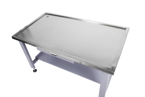 English Elm 59" Stainless Steel Mechanic Teardown Table with Drain Hole and 1000 Lb Capacity W5675S00001