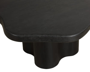 Sunpan BELLONA Dining Table - Charcoal Black Acacia Wood, Sculptural Design for Contemporary Spaces - 68.5" 112357