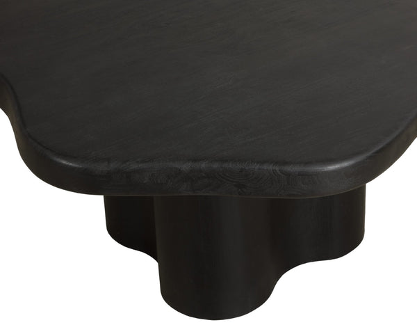 Sunpan BELLONA Dining Table - Charcoal Black Acacia Wood, Sculptural Design for Contemporary Spaces - 68.5" 112357