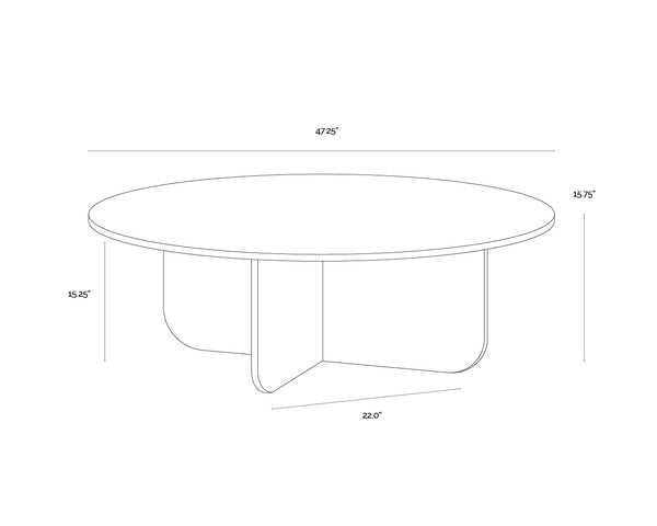 Sunpan Bonita Coffee Table - Handcrafted Cream Marble Elegance With Minimalist Design For Stylish Interiors Cream Marble 111783