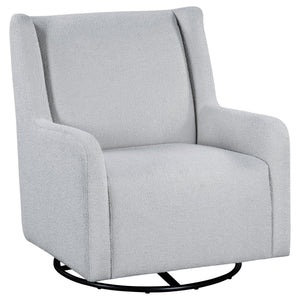English Elm Calianna Boucle Barrel Accent Chair with Oak Legs for Living Room or Bedroom Grey B062P451747