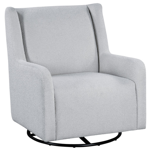 English Elm Calianna Boucle Barrel Accent Chair with Oak Legs for Living Room or Bedroom Grey B062P451747