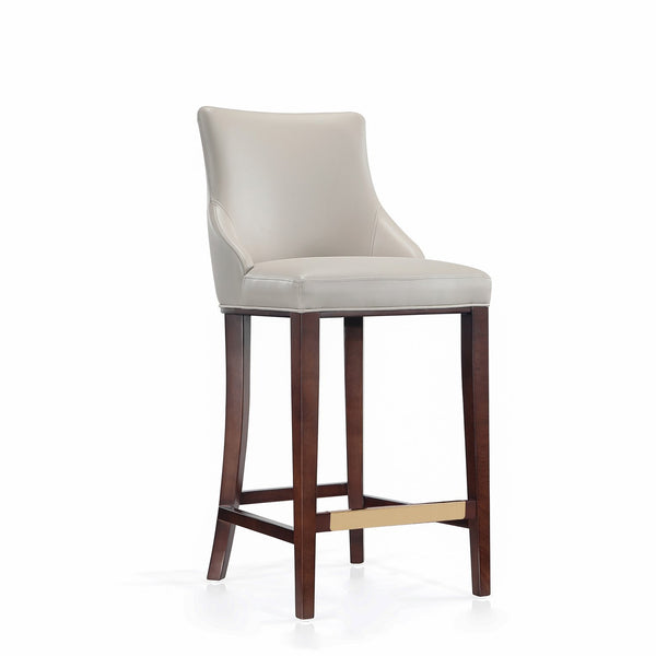 English Elm Shubert Solid Beech Wood Upholstered Barstool with Gold Footplate, Commercial Grade, 29" Seat Height LIGHT GREY B365P397938