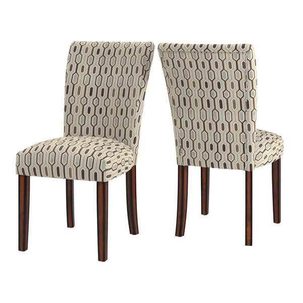 Homelegance By Top-Line Harmonn Print Parsons Dining Side Chairs (Set of 2) Espresso Rubberwood