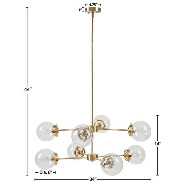 JLA Home INK+IVY - 8-Light Calista Mid-Century Metal Chandelier with Up/Down Illumination, Dimmable, Adjustable II150-0153