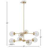 INK+IVY Calista Modern/Contemporary 8-Light Metal Chandelier with Globe Bulbs II150-0153 Gold/Clear