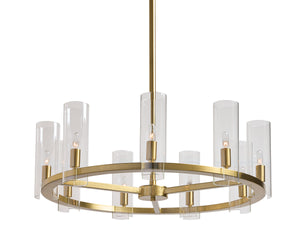 Sunpan Clarabelle Chandelier: Elevate Your Home Decor with Timeless Elegance and Stunning Glass Shades Small - 31W x 31D x 62H
