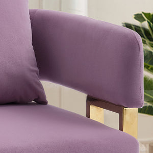 English Elm TS Modern decorative chair Lilac - Teddy fleece velvet 2PCs, gold legs, ergonomic sponge comfort, chic W2311P333677