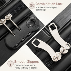 English Elm Hardshell 3 Piece Travel Set with Spinner Wheels Abs Pc Suitcase for Easy Airport Rolling N730P245304B