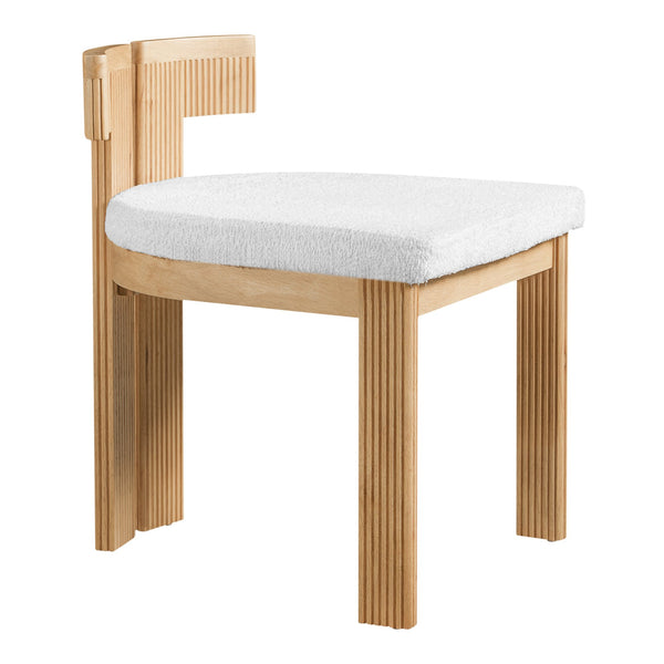 English Elm Indoor Boucle Upholstered Dining Chairs Rubberwood Frame Set of 2 for Modern Spaces N779P379862B