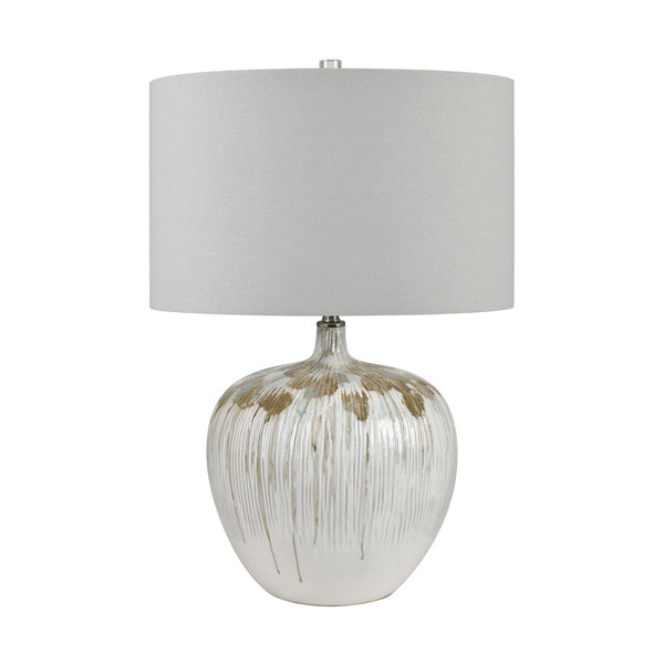 Crestview Collection 23.75"H Ceramic Table Lamp With Stylish Shade - Textured Dripped Glaze & Adjustable Brightness Feature   Cvap3126