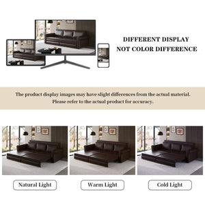 English Elm Chesterfield 3-In-1 Convertible Sleeper Sofa Bed With Nailhead Trim - Elegant Faux Leather Design W1885S00096