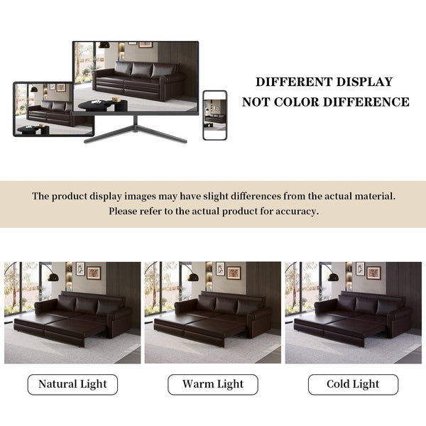 English Elm Chesterfield Velvet King Sleeper Sofa with Nailhead Trim and Rolled Arms for Living Room Dark Brown W1885S00360