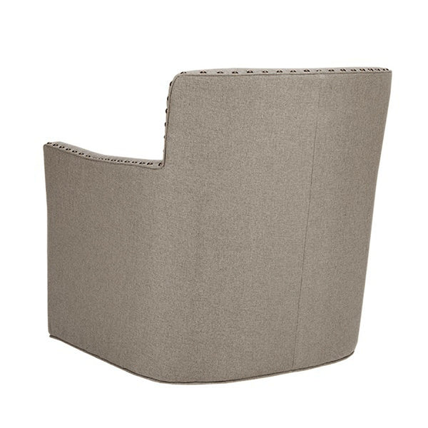 JLA Home Madison Park - Herringbone Swivel Chair with Herringbone Texture, Copper Nailhead Trim, 360° Rotation & Solid Wood Frame MP103-0238