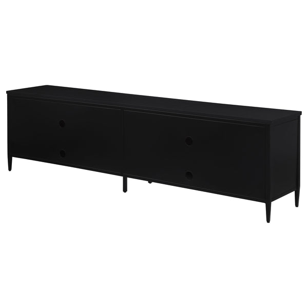 English Elm Kenneth Wide Rattan Front Metal Media Console for Large Living Room Tvs B062P440087