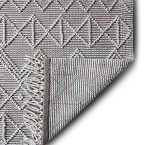 English Elm Orton 6 x 9 Area Rug Ivory Taupe Handwoven Wool Blend Geometric Pattern with Hand-Knotted Fringe B136P188393