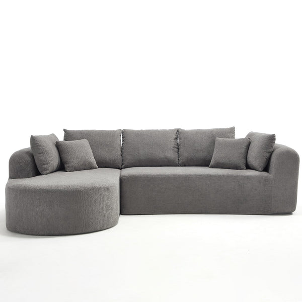 English Elm 109 Cloud Sectional Couch with L-Shape Chaise, Chenille Modular Sofa Bed, Memory Foam Comfort and Easy Setup LIGHT GREY W1249S00004