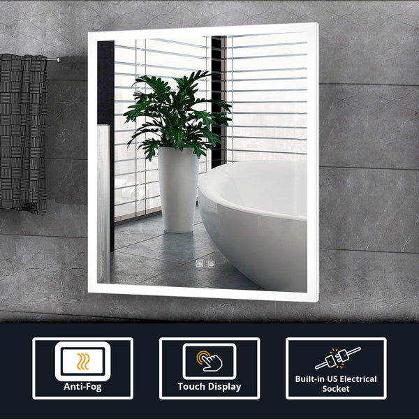 English Elm Aurorium Frameless Led Vanity Mirror with Defogger for Modern Spa Bathrooms B2731P478345