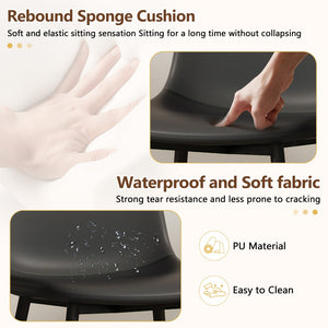 English Elm Table And Chair Set - Modern 71" White Grain Dining Table With Storage & 6 Black Pu Upholstered Chairs W1151S04265-GIGA