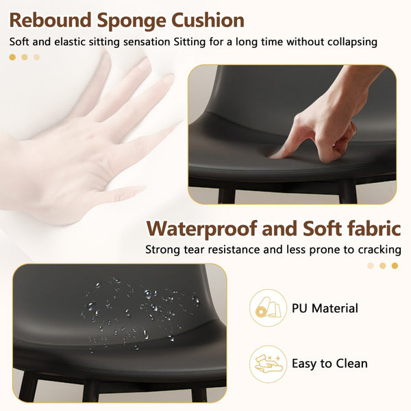 English Elm Table And Chair Set - Modern 71" White Grain Dining Table With Storage & 6 Black Pu Upholstered Chairs W1151S04265-GIGA