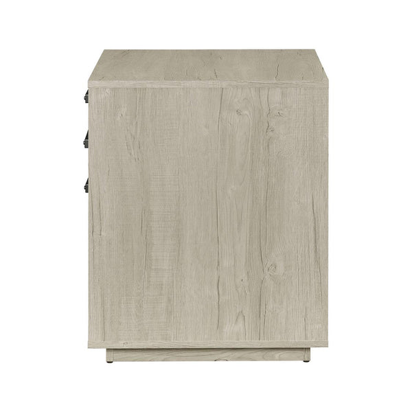 English Elm 3-drawer Contemporary Home Office File Cabinet in Whitewashed Grey with Gunmetal Pulls, Space-Saving Design B016P381096