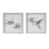 Humming Birds Casual 2-Piece Framed Graphics Wall Art Set