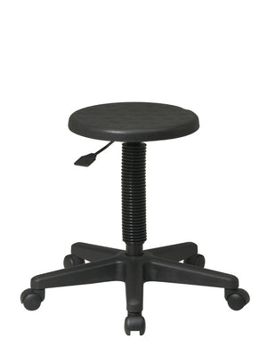 OSP Home Furnishings Intermediate Workshop Stool with Pneumatic Adjustment Urethane Seat and Rolling Casters KH503