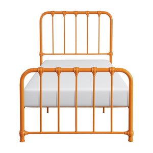English Elm Metal Bed Bethany Queen Platform with Curved Headboard and Timeless Accent Joints for Stylish Rooms Orange 47.25 L x 41.75 W x 4 H B011P265604
