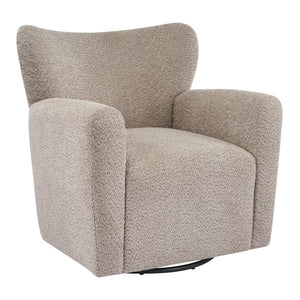 English Elm Modern Bouclé Wingback Swivel Chair with 360 Degree Rotation for Living Room Black,Camel N776P403573M