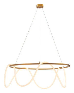 Zuo Modern Wiber Ceiling Lamp - Modern Brass Design With Flexible Led Tube For Versatile Illumination & Style Brass Steel,Silicone 56166-zuo-modern