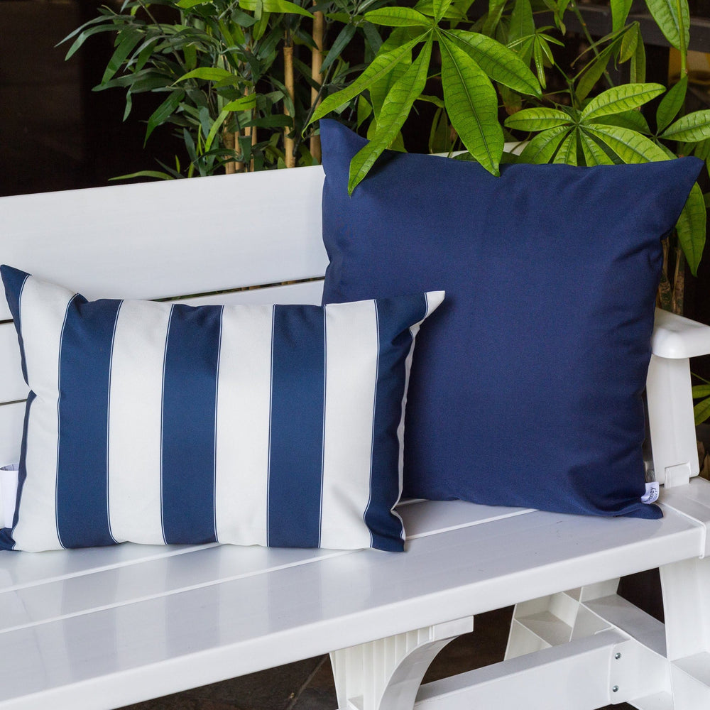 English Elm Horizon Stripe Pillow 14"X20" - Coastal-Inspired, Weather-Resistant Comfort For Indoors & Outdoors B357P367231