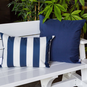 English Elm Horizon Stripe Pillow 14"X20" - Coastal-Inspired, Weather-Resistant Comfort For Indoors & Outdoors B357P367231