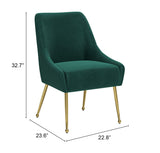 Maxine Dining Chair Green & Gold 109716 Zuo Modern