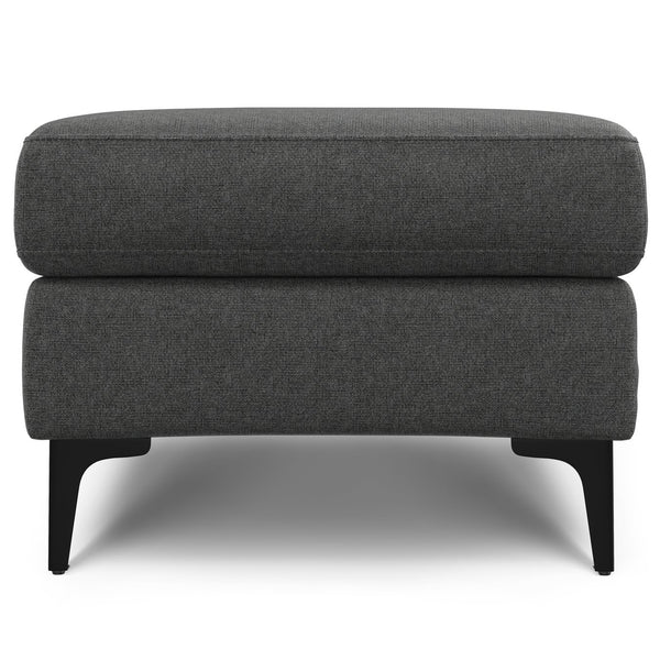 English Elm Ava Mid Century Upholstered Bench Ottoman with Powder Coated Legs for Living Room Gray B136P436945