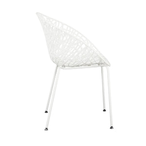 English Elm Christopher Knight Home® - Neiman Outdoor Dining Chair Set of 2 with Weather-Resistant Iron Frame and Perforated Diamond Design White N775P256374W