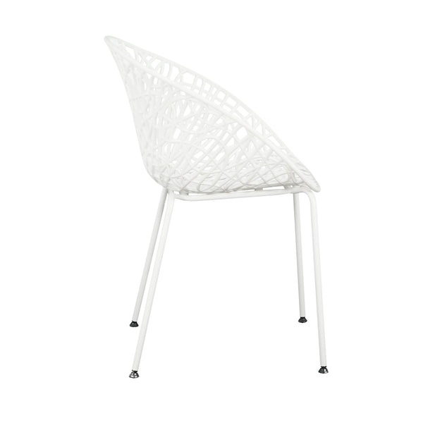 English Elm Christopher Knight Home® - Neiman Outdoor Dining Chair Set of 2 with Weather-Resistant Iron Frame and Perforated Diamond Design White N775P256374W