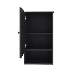English Elm Medicine Compact Wall Cabinet with Mirror Door, Engineered Wood Storage, Durable, Space-Saving Design Black 29.92 L x 18.9 W x 4.33 H B097P250858