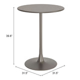 Soleil Bar Table Taupe 704036 Zuo Modern